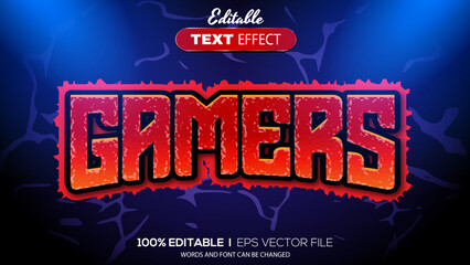 3D gamers text effect - Editable text effect