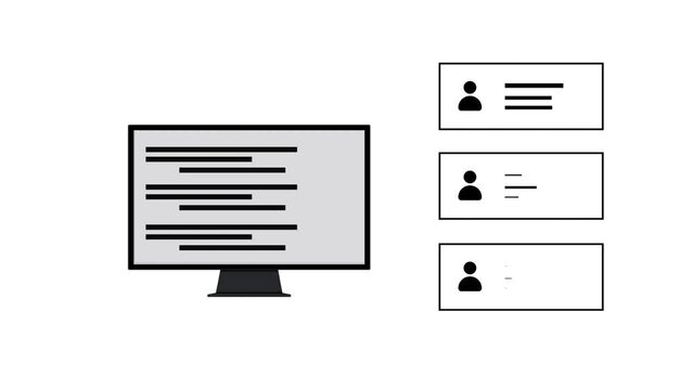 list of people assigned to the tasks, a computer with project management software showing a Gantt chart, 2d with 4k resolution