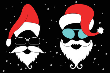 Christmas Santa face vector & art