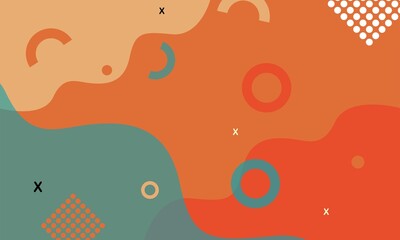 Fototapeta premium Colorful retro template banner with gradient color. Design with liquid shape.