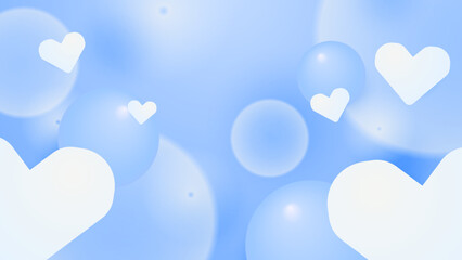 Abstract blue background with love heart shape