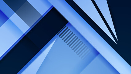 Obraz premium Abstract black and light blue contrast background with light, motion speed, overlap layer, geometric shape, and texture. Vector abstract graphic design banner pattern presentation web template.