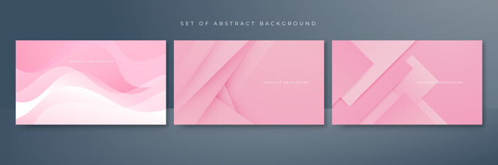 Set of abstract soft pink background