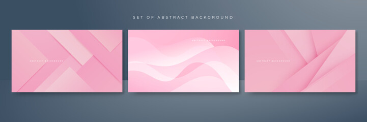 Set of abstract soft pink background