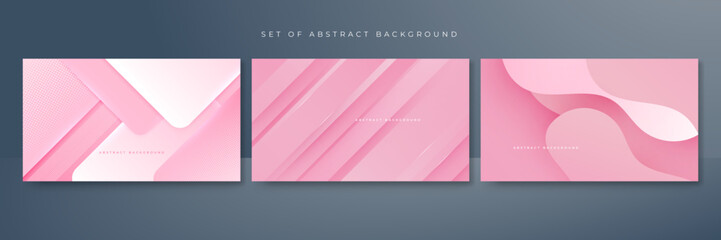 Set of abstract soft pink background