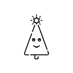 Vector Christmas tree and gift icon. Premium quality graphic design. Modern icons, outline symbols collection, simple thin line icons for websites, web design, mobile apps, infographics