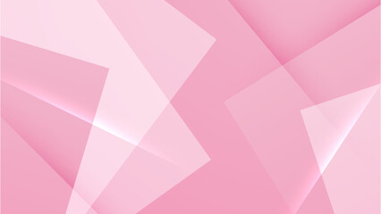 Abstract pink and white gradient background with overlap triangle and 3d light leaks. Modern trendy soft color for presentation design, flyer, social media cover, web banner, tech banner