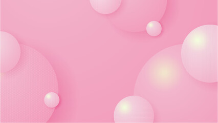Abstract soft pink background with bubble bokeh and circle