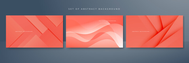 Obraz premium Set of light red abstract background