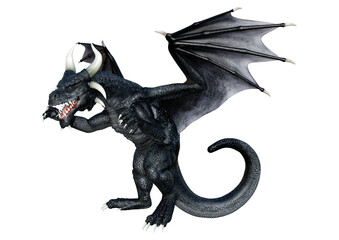 Fototapeta premium 3D Rendering Fairy Tale Dragon on White
