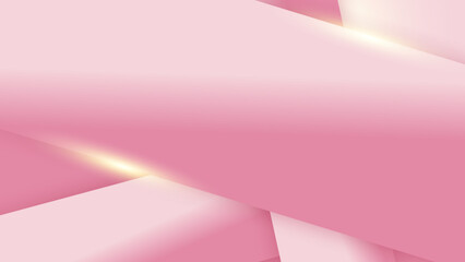 Abstract pink minimal background with geometric shape, light, stripe, wave, curve, triangle, and circle. Valentine's day concept background. Vector illustration.