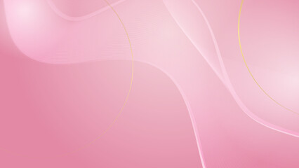 Abstract pink minimal background with geometric shape, light, stripe, wave, curve, triangle, and circle. Valentine's day concept background. Vector illustration.