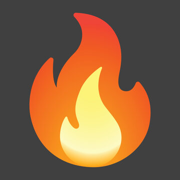 Fire vector emoji sign design. Isolated flame hot icon symbol. 