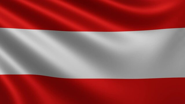  Austrian flag waving close-up in the wind, video of the national flag of Austria in 3d, in 4k resolution. High quality 4k footage