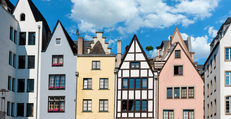 Fototapeta premium ordinary multicolored narrow houses in germany