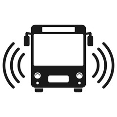 Smart bus icon. Autonomous vehicles illustration.