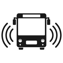 Smart bus icon. Autonomous vehicles illustration.