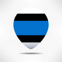 Fototapeta na wymiar Estonia map pointers flag with shadow. Pin flag
