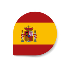  Spain drop flag icon with shadow on white background.