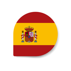Obraz premium Spain drop flag icon with shadow on white background.