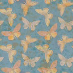 colorful watercolor butterflies, seamless pattern, abstract wallpaper background
