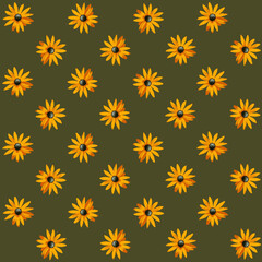 seamless pattern with yellow flowers