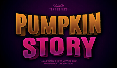 Pumpkin story editable text effect style