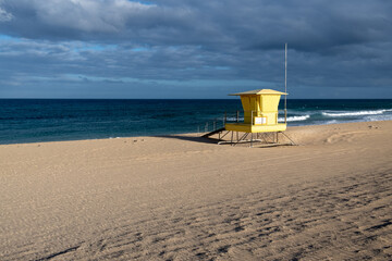 Lifeguard tower on the beach on a sunny day
