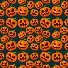 Halloween pumpkin seamless pattern 