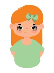 cute girl with bow in hair