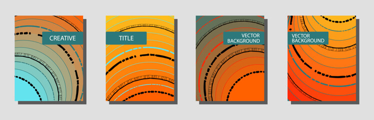 Set of abstract creative universal artistic templates. For poster, invitation, flyer,
banner, brochures, email header, notebooks, planners, books, catalogs, cards etc.
