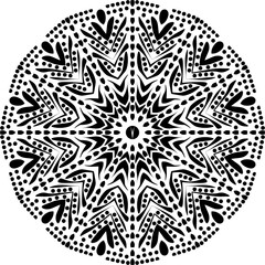 Title	
Mandala decorative round ornament. Can be used for greeting card, phone case print, etc. Hand drawn background, vector isolated on white.