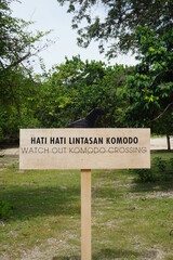 A sign in Komodo Island