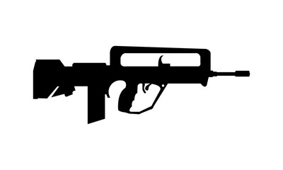  FAMAS assault rifle silhouette vector icon 