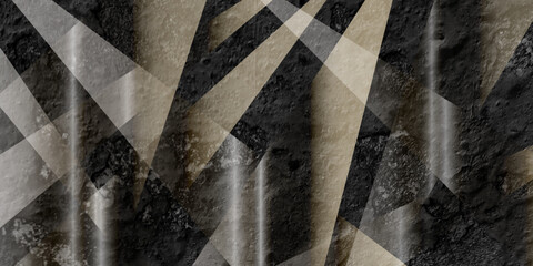 Abstract geometric line background with grunge texture, low poly background with geometric line pattern, black and white background with triangle shapes and geometric shapes.