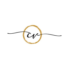 Letter C V Initial Beauty Logo Template