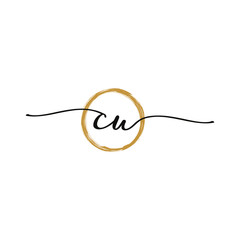 Letter C U Initial Beauty Logo Template