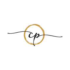 Obraz premium Letter C P Initial Beauty Logo Template