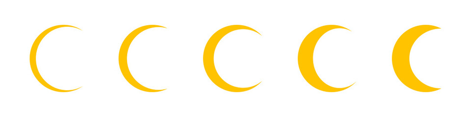 Moon set icon vector illustration. Different moon phases © polgin