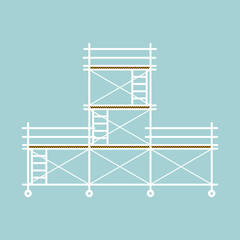 Scaffolding construction flat line icon vector.