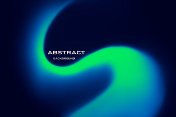 Abstract neon wave blue and green with light motion blur background.