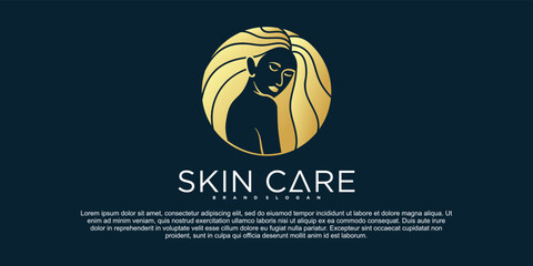 Modern skincare logo icon vector design Premium Vektor