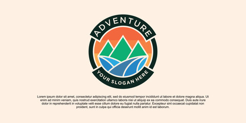 Abstract adventure logo vector design with modern emblem style Premium Vektor
