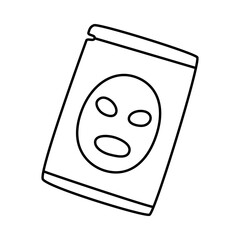 Vector doodle hand drawn illustration of a cosmetic face mask for skincare treatment