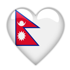 Nepal Flag Love Symbol