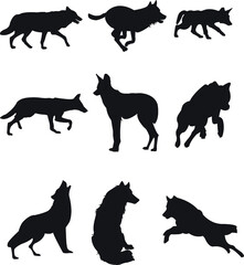 Obraz premium silhouettes of dogs premium png
