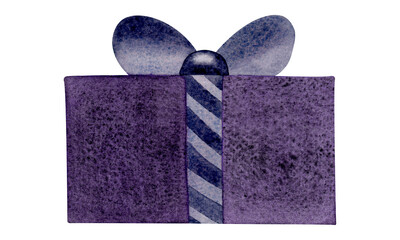 A Christmas present. Christmas watercolor illustration. It can be used for design, Christmas design, greeting cards, invitations.