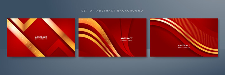 Abstract red and gold geometric background