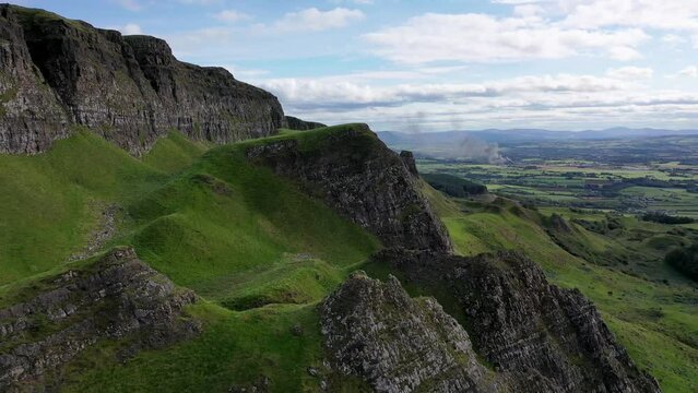 The beautiful Binevenagh mountain near Limavady in Northern Ireland, United Kingdom