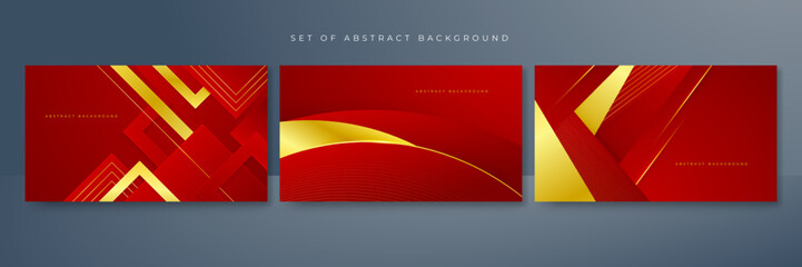 Abstract red and gold geometric background